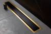 Душевой лоток Pestan Confluo Premium Gold Black Glass Line 450 черное стекло/позолоченная сталь фото 2