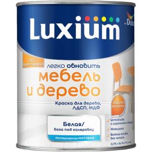 Краска для дерева водно-дисперсионная Luxium Мебель и Дерево матовая база BС 0.75 л