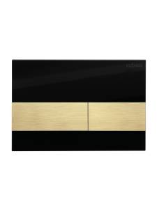 Кнопка смыва Cezares Lux LUX-GN-1-BORO черное стекло, клавиши брашированное золото