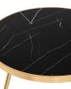 Стол журнальный Stool Group Гелиос ECT-134-TG DUAL стекло черный мрамор сталь золото 80x80x45 фото 3