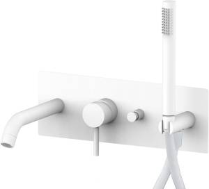 Смеситель для ванны с душем Paffoni Light LIG001BO с ВНУТРЕННЕЙ ЧАСТЬЮ, белый