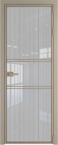 Межкомнатная дверь Profil Doors 2 AX цвет профиля Никель матовый, стекло безопасное 6 мм страйп 600x2000