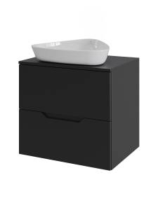 Тумба с раковиной Agger Свит SWE600ETBL-ST-7500W черная матовая, 60 см