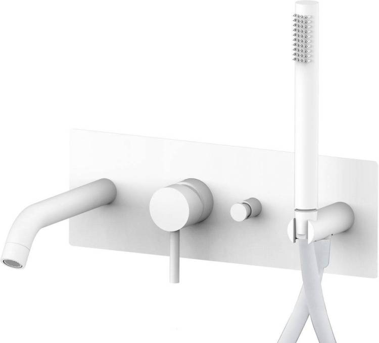 Смеситель для ванны с душем Paffoni Light LIG001BO с ВНУТРЕННЕЙ ЧАСТЬЮ, белый