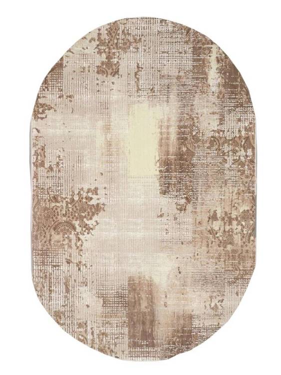 Ковер Kaplancer Shine 9157A Beige/Fallox Овал 0.8x1.5