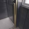Душевой уголок Veconi Premium Trento PTC-SP-30G 120x100, профиль брашированное золото, стекло прозрачное фото 2