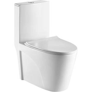 Унитаз-моноблок Weltwasser WW SK 10000003805 001GL-WT безободковый, с крышкой-сиденьем микролифт, белый глянцевый