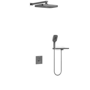 Душевой комплект Vincea VSFW-321MT1RGM встраиваемый, термостат, двухрежимный, вороненная сталь