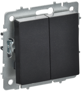 Выключатель 2-клавишный перекрестный IEK Brite BR-V23-0-10-K02 черный