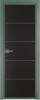 Межкомнатная дверь Profil Doors 5 AX цвет профиля Зеленый воск, стекло безопасное 6 мм монохром черный 700x2000