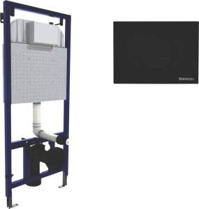 Система инсталляции для унитазов Berges Novum 040225 с кнопкой смыва, черная