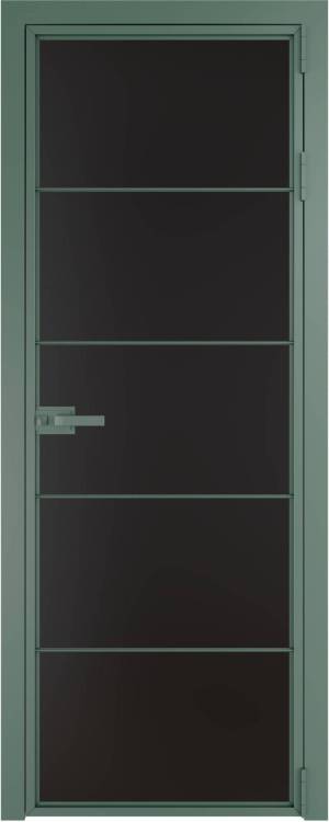 Межкомнатная дверь Profil Doors 5 AX цвет профиля Зеленый воск, стекло безопасное 6 мм монохром черный 700x2000