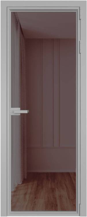 Межкомнатная дверь Profil Doors 1 AV цвет профиля Серебро, стекло безопасное 6 мм золотистая бронза 800x2000