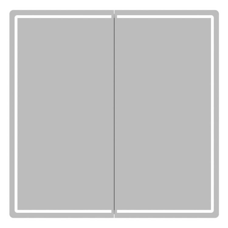 Зеркало-шкаф Mixline Вектор 554818 с подсветкой, белое, 80x80