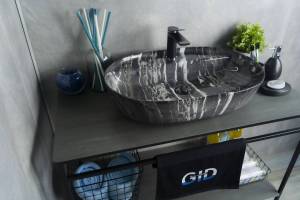 Раковина Gid Lago Bs1346 54466 глянцевая, под камень, 61x41x14