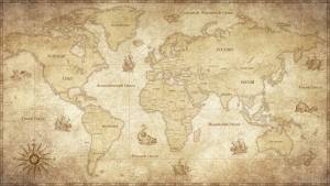 3D Фотообои Artegrafico «Карта мира в винтажном стиле» MAP005 канвас