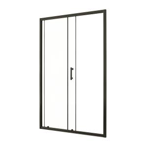 Душевая дверь в нишу Taliente TA-120-1CB профиль черный, стекло прозрачное, 120x195