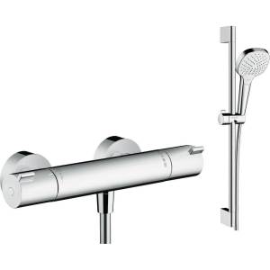 Душевой комплект Hansgrohe Ecostat 1001 CL ВМ 13211000 термостат + Душевой гарнитур Croma Select E Vario 26582400