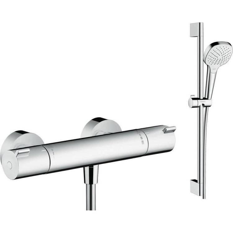 Душевой комплект Hansgrohe Ecostat 1001 CL ВМ 13211000 термостат + Душевой гарнитур Croma Select E Vario 26582400
