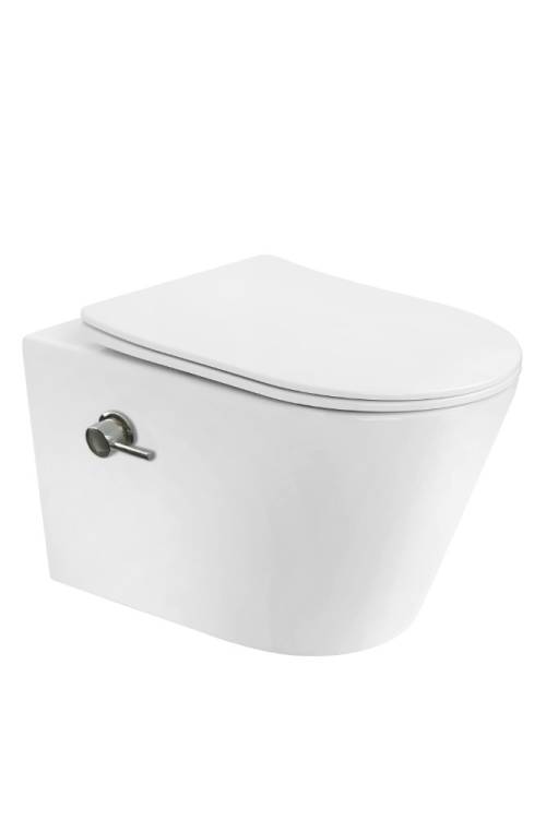 Унитаз подвесной Boheme Avva 973-SET-2-MW с функцией биде, с крышкой-сиденьем, белый матовый