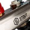 Коллектор Stout из нержавеющей стали с расходомерами, с клапаном вып. воздуха и сливом 1/3/4x2, SMS-0927-000002 фото 6