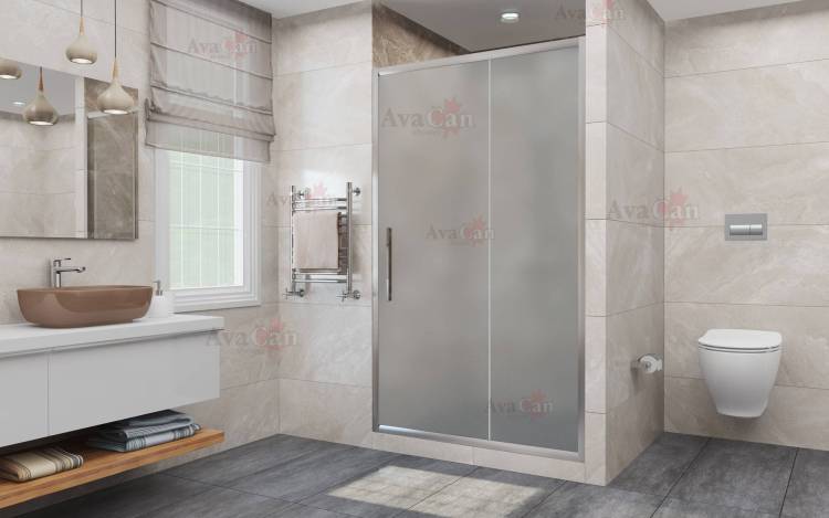 Душевая дверь в нишу AvaCan FC160MT профиль хром, стекло матовое, 180x195