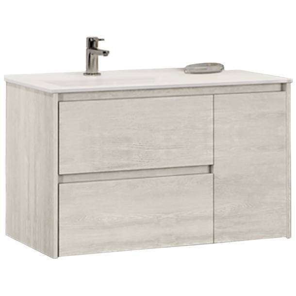 Тумба с раковиной Comforty Бремен 90 00004142375 дуб белый