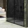Душевая дверь в нишу MaybahGlass MGD-1639-6 профиль черный, стекло графит матовый, 160x195 фото 4