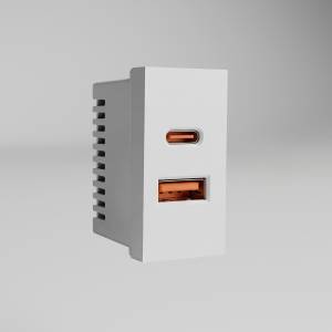 Розетка USB type A+C модульная Werkel W1272701 белый