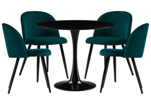 Обеденная группа Woodville Аринай 528366 green, black, стулья ткань
