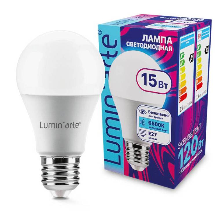 Светодиодная лампа Wolta Lumin Arte LSTD-A60-15W6KE27