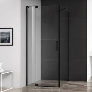 Душевой уголок Cezares Slider AH 1 80-80/90 C Nero профиль черный, стекло прозрачное