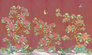 Фреска Ortograf Flora 31114 Lana light cordovan Филиграна со стразами FM-F/S