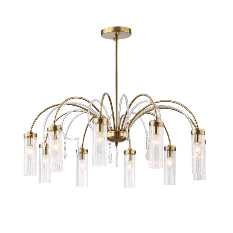 Большая хрустальная люстра на штанге ST Luce Люминера SL1401.303.10