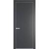 Межкомнатная дверь Profil Doors 1 PA полотно Графит, профиль серебро 600x2000