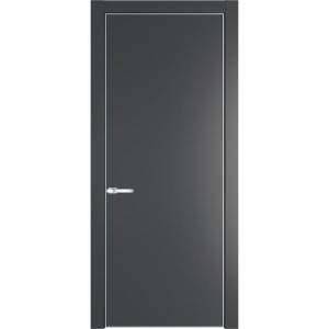 Межкомнатная дверь Profil Doors 1 PA полотно Графит, профиль серебро 600x2000