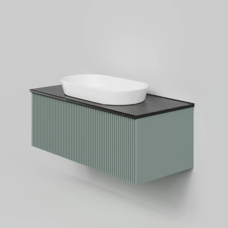 Тумба с раковиной La Fenice Terra Grigio NFNC-01-TER-G-100-3-M-GB серо-зеленая матовая, 100 см