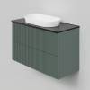 Тумба с раковиной La Fenice Terra Twin Grigio NFNC-01-TER-G-100-2-3-M-GB серо-зеленая матовая, 100 см
