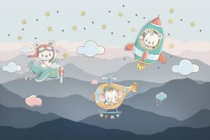 3D Фотообои Artegrafico «Виражи на рассвете» KID-055 акварель