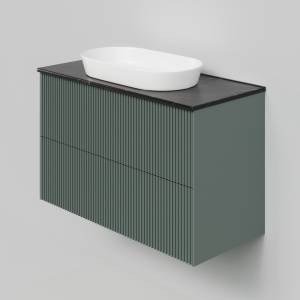 Тумба с раковиной La Fenice Terra Twin Grigio NFNC-01-TER-G-100-2-3-M-GB серо-зеленая матовая, 100 см