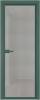 Межкомнатная дверь Profil Doors 1 AV цвет профиля Зеленый воск, стекло безопасное 6 мм рэте 800x2000