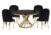Обеденная группа Woodville Аган 599483 black, gold, стулья велюр