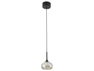 Подвесной хрустальный светодиодный светильник Newport Зара 7241/S mat.black cognac