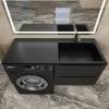 Раковина Uperwood Cosmos Quartz RCosmos Quartz120RU над стиральной машиной, правая, уголь, 120x48 фото 5
