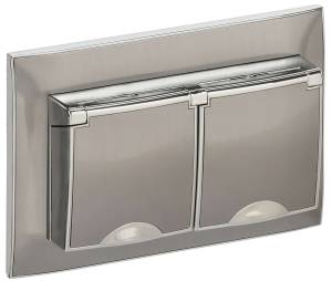 Розетка 2-местная с крышкой IEK Skandy SK-R26-16-44-K50-F никель