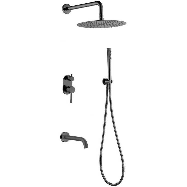 Душевой комплект Boheme Uno 464-2-SGM Shine Gun Metall