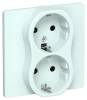 Розетка 2-местная с заземлением IEK Flite FI-R21C-16-1-K94 холодный лед
