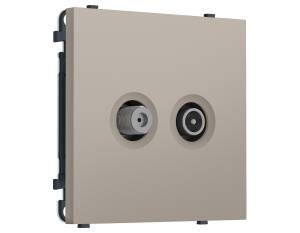 Комплект механизма TV розетки оконечной+SAT Ambrella Volt Sigma MS373310 серо-бежевый матовый