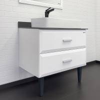 Тумба-умывальник Comforty Империя-80 00-00014817CF белая с графитовой столешницей c раковиной Comforty 78189