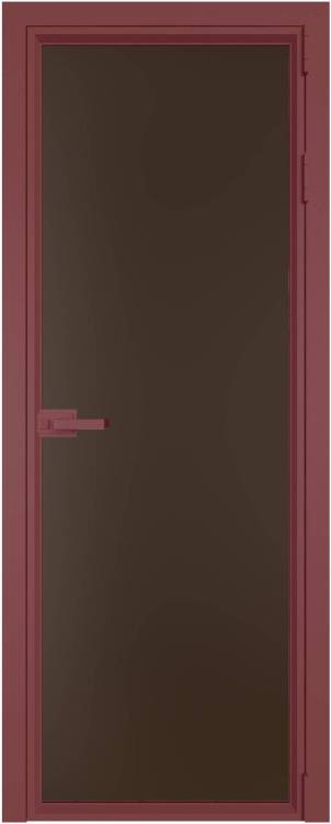 Межкомнатная дверь Profil Doors 1 AV цвет профиля Красный антрацит, стекло безопасное 6 мм монохром шоколад 600x2000